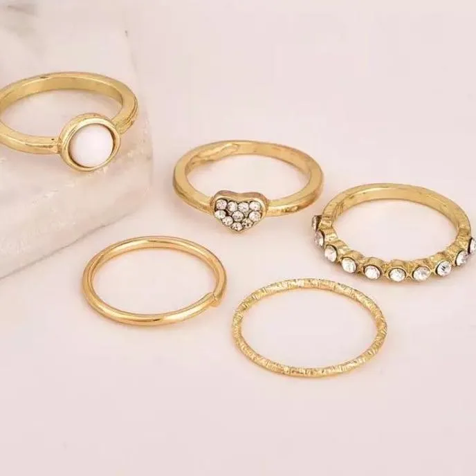 BRAND NEW 5pc BOHO KNUCKLE RING SET Gold - Image 2