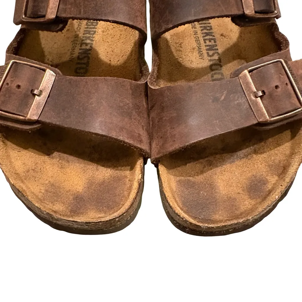 Birkenstock Milano Habana Oiled Leather Sandals, Sz 38 - Image 11