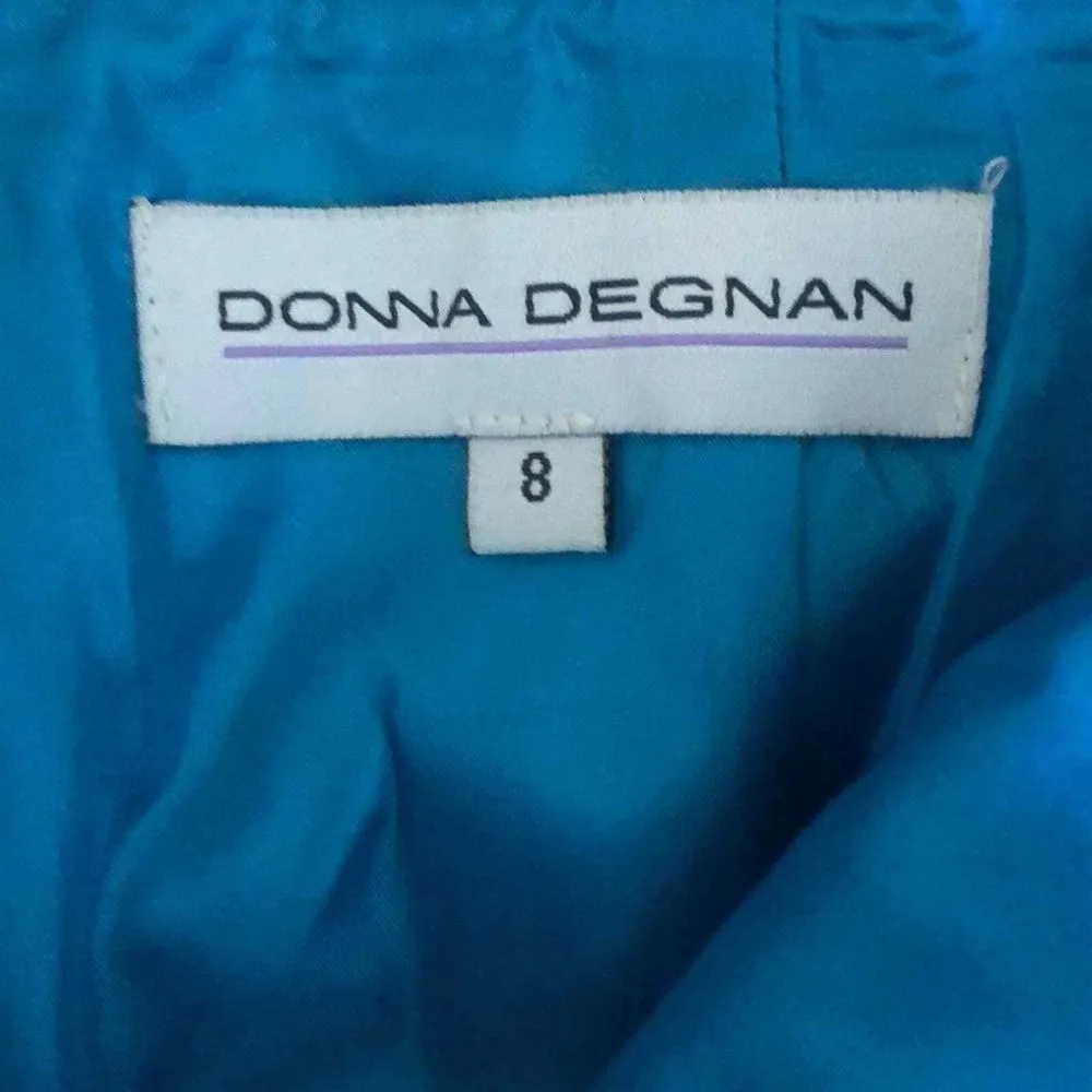 Donna Degnan animal print turquoise‎ pencil skirt Women's Size 8 Black - Image 5