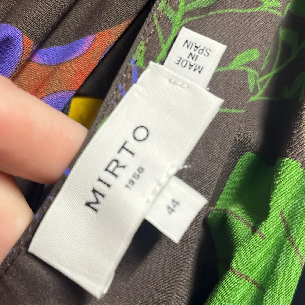 NEW MIRTO maxi sleeveless dress lizard colorful tropical sz large (44) designer Black - Image 6