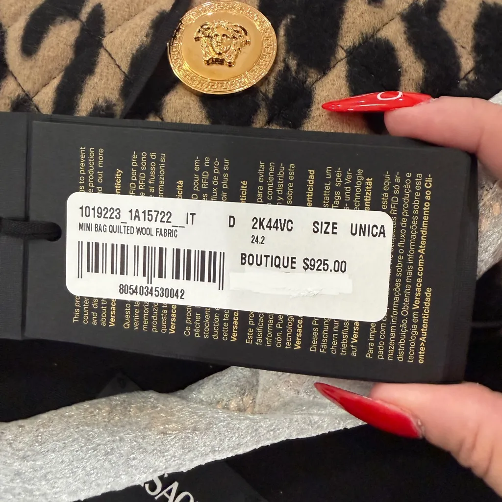 Versace Leopard Print Mini Bag - Image 9