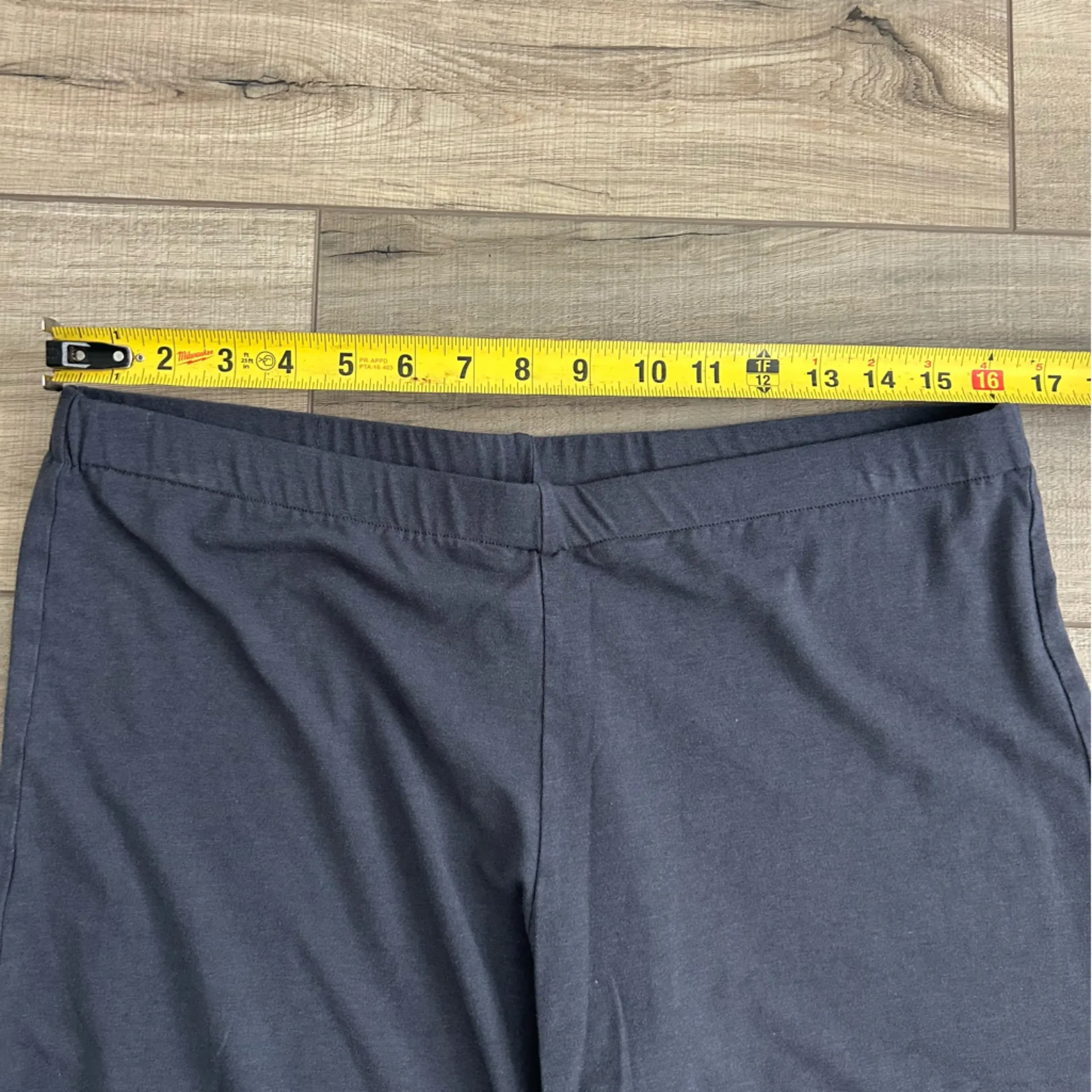 Bryn Walker Blue Grey Bamboo Cotton High Rise Wide Leg Crop Pull On Pants M - Image 8