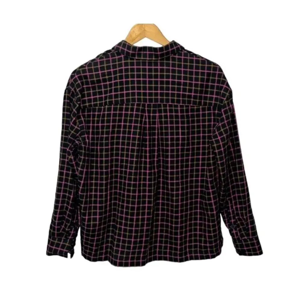 Madewell Long Sleeve XS Flannel Westlake Shirt In Stoppard Plaid Oversized - Image 8