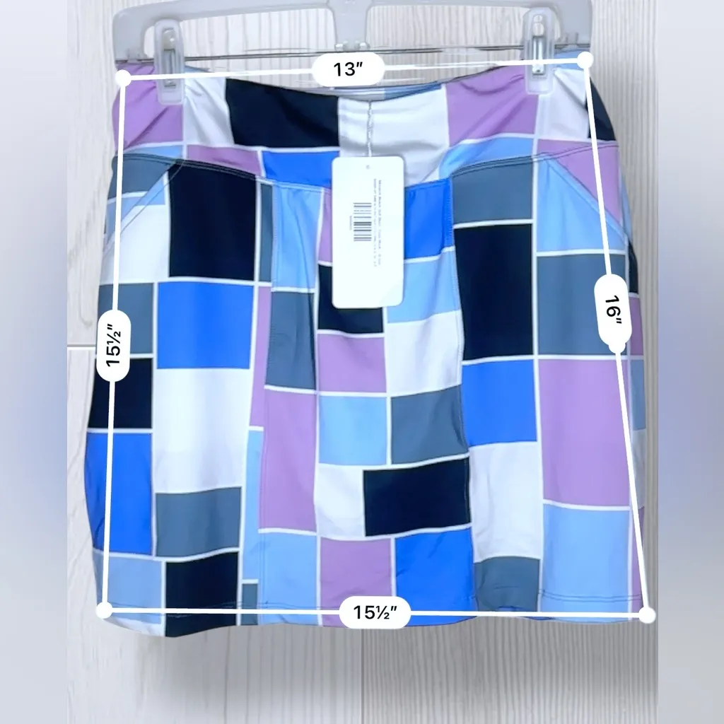 NWT AMY SPORT Women’s Marisa 18” Colorblock Athletic Tennis Skort Blue - Image 8