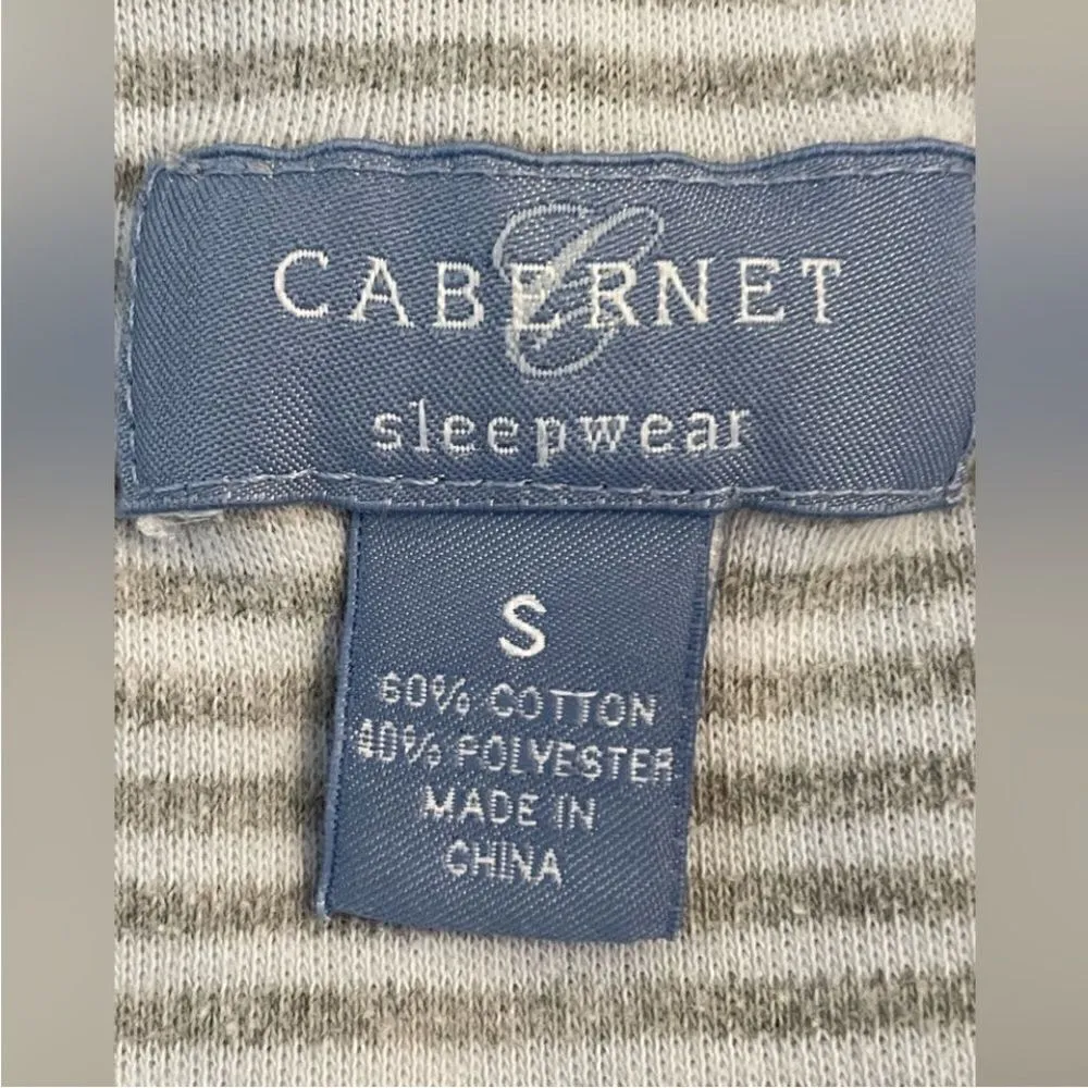 Cabernet Gray Blue floral Cotton 2 pcs Sleepwear Loungewear Capri SZ S - Image 3