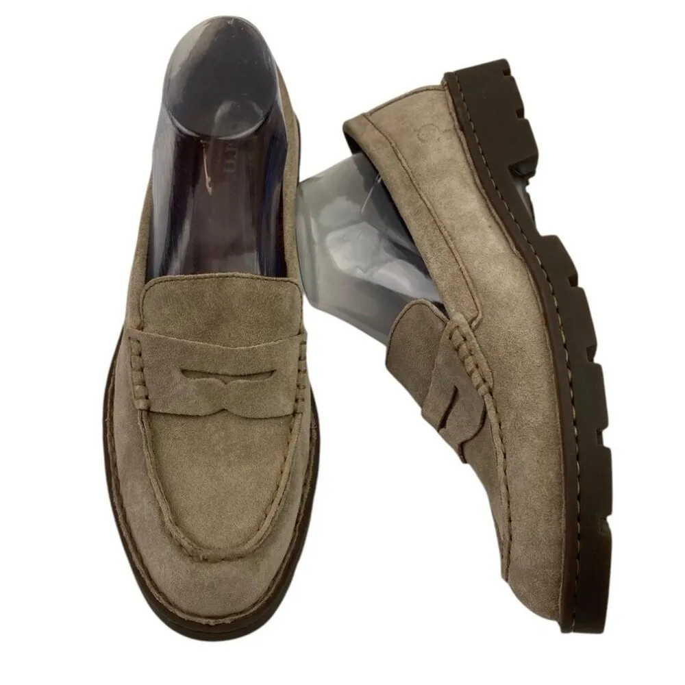 *Born Penny Loafer Women Size 9.5 Taupe Suede Leather Comfort Casual Academia Tan - Image 4