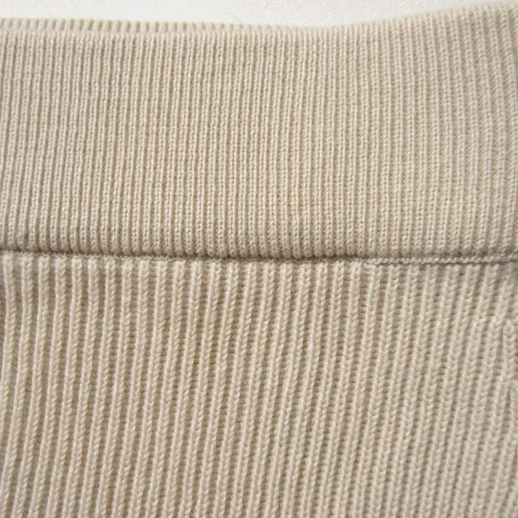 NWT Sezane Naelle in Natural Ribbed Merino Wool Cotton Midi Sweater Skirt XS - Image 5