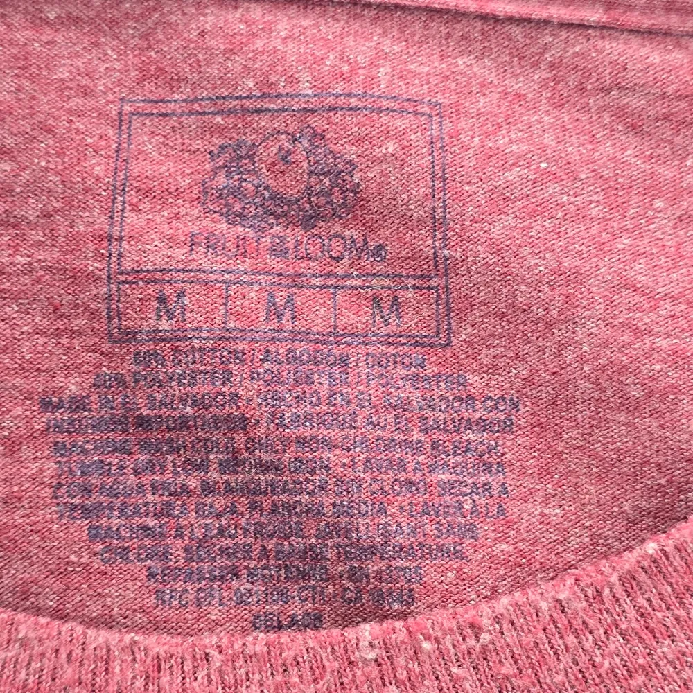 Fruit of the Loom Red Heather Longsleeve Top Pullover Tshirt Sweater Medium - Image 3