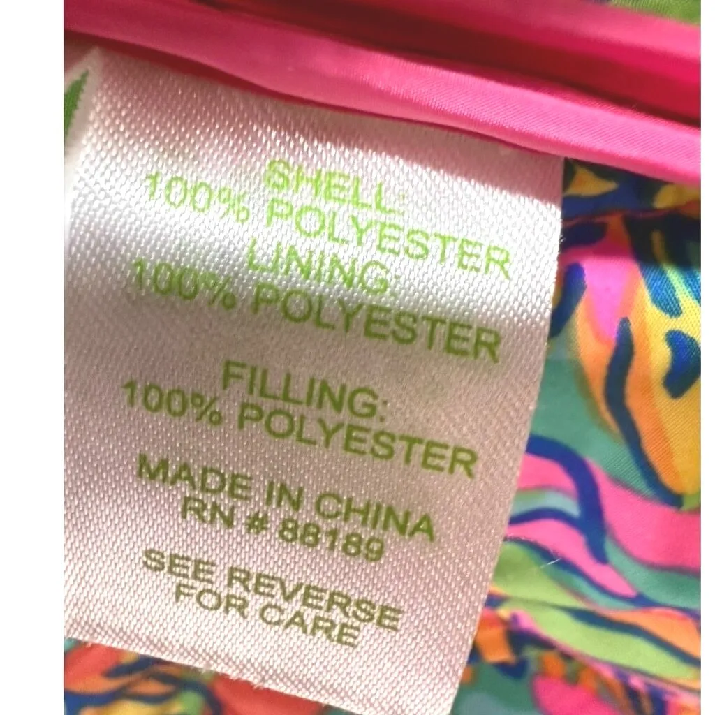 Lilly‎ Pulitzer Getaway Quilted Puffer Vest Pink Size Small Preppy Old Money - Image 13