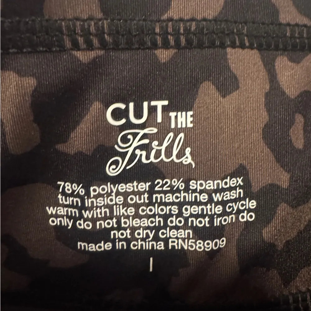 Cut the Frills Leopard Print Leggings Black Size L - Image 3