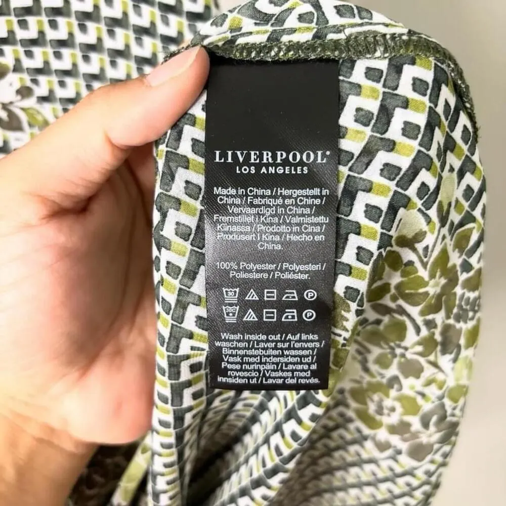 Liverpool Women’s Geometric Floral Scoop Neck Sleeveless Double Layer Blouse - L - Image 10