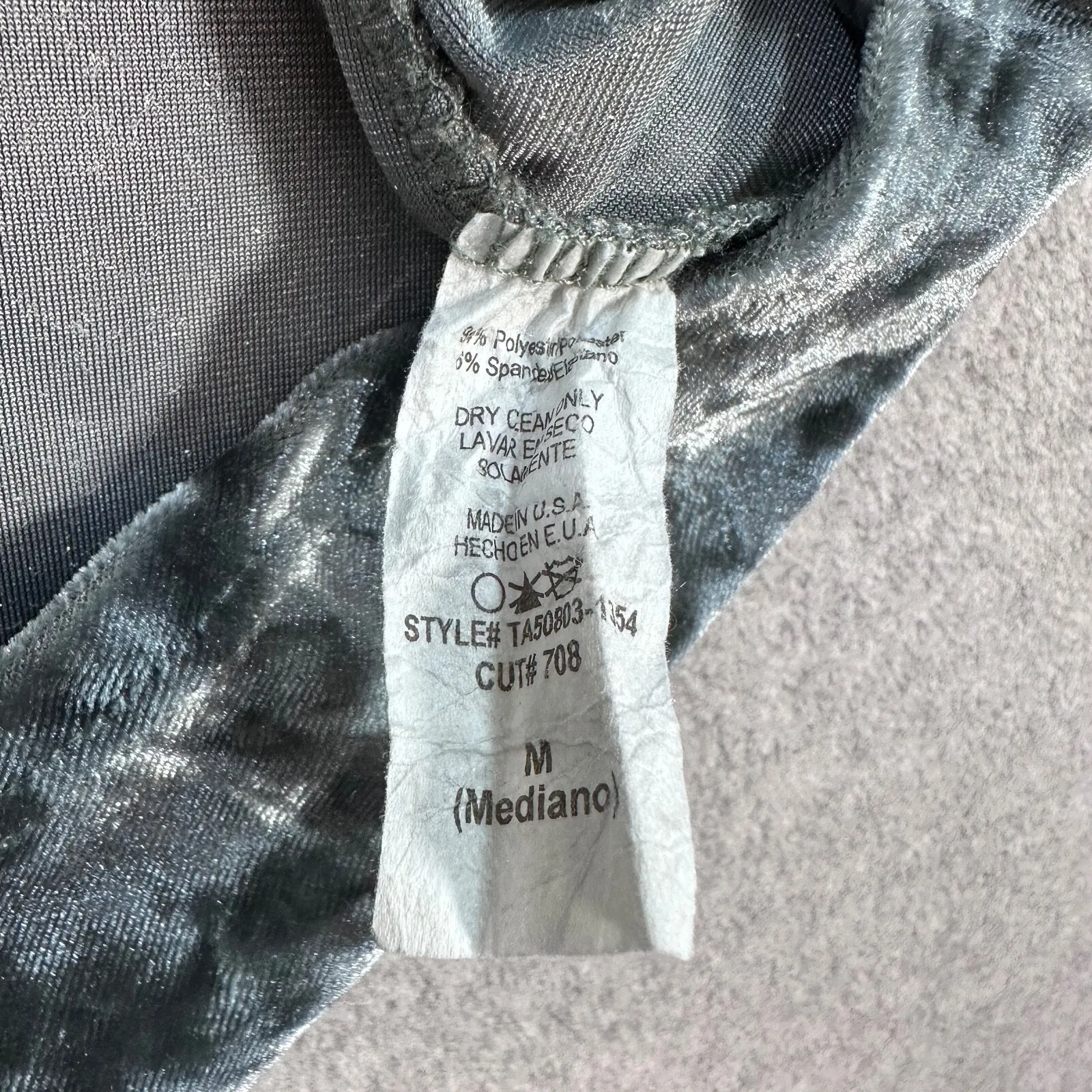 The Pants Store Crushed Velvet Tunic Women's Medium Knotted Short Sleeve Green - Image 7