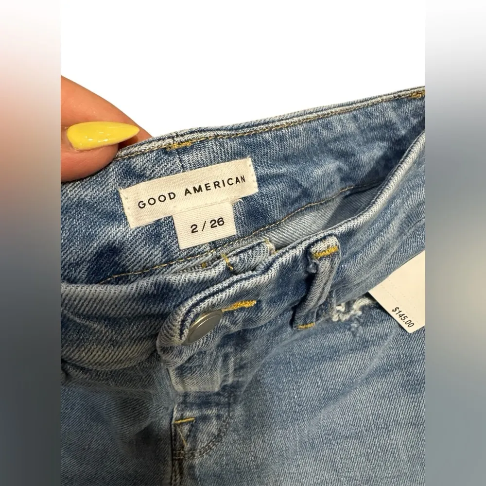 Good American Good Classic Distressed Jeans Size 2 / 26 NWT - Image 6