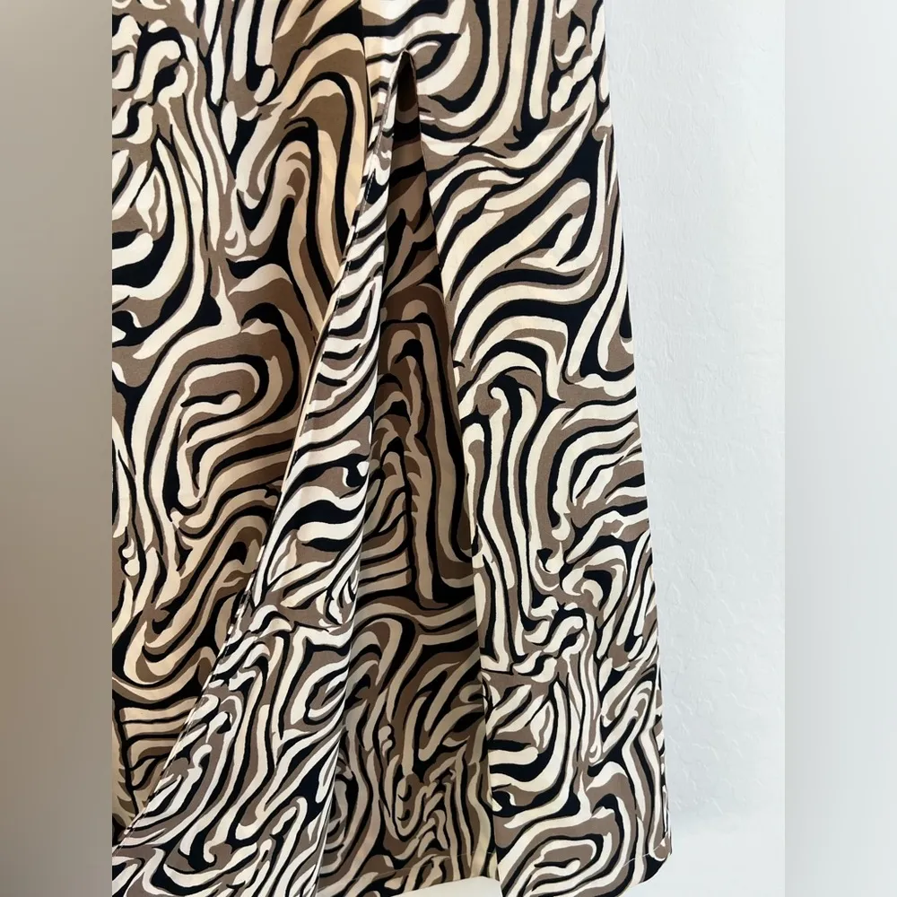 12th Tribe Zebra Print Maxi Skirt With Slit In Cream And Brown Size Small - Image 2