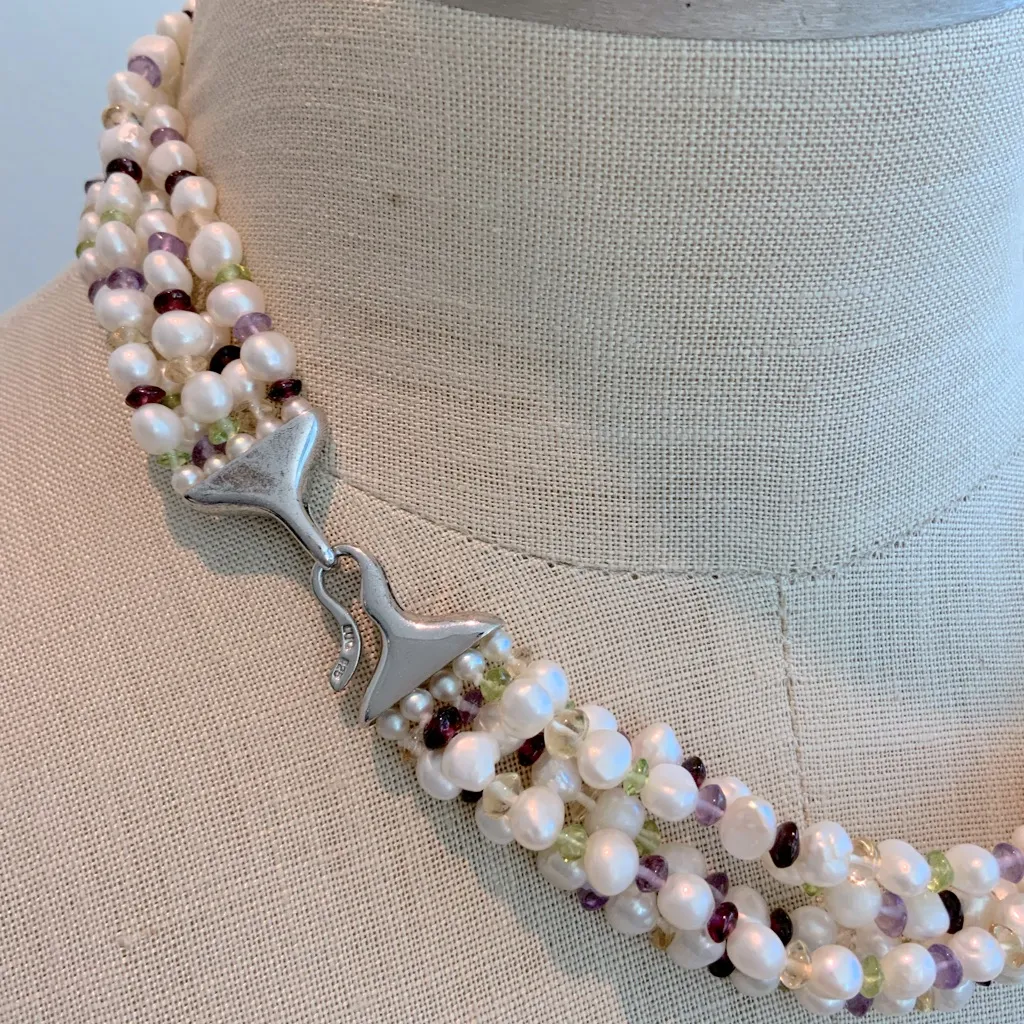 Pearls and Citrine, Amethyst, Peridot, Garnet Multi - Image 2