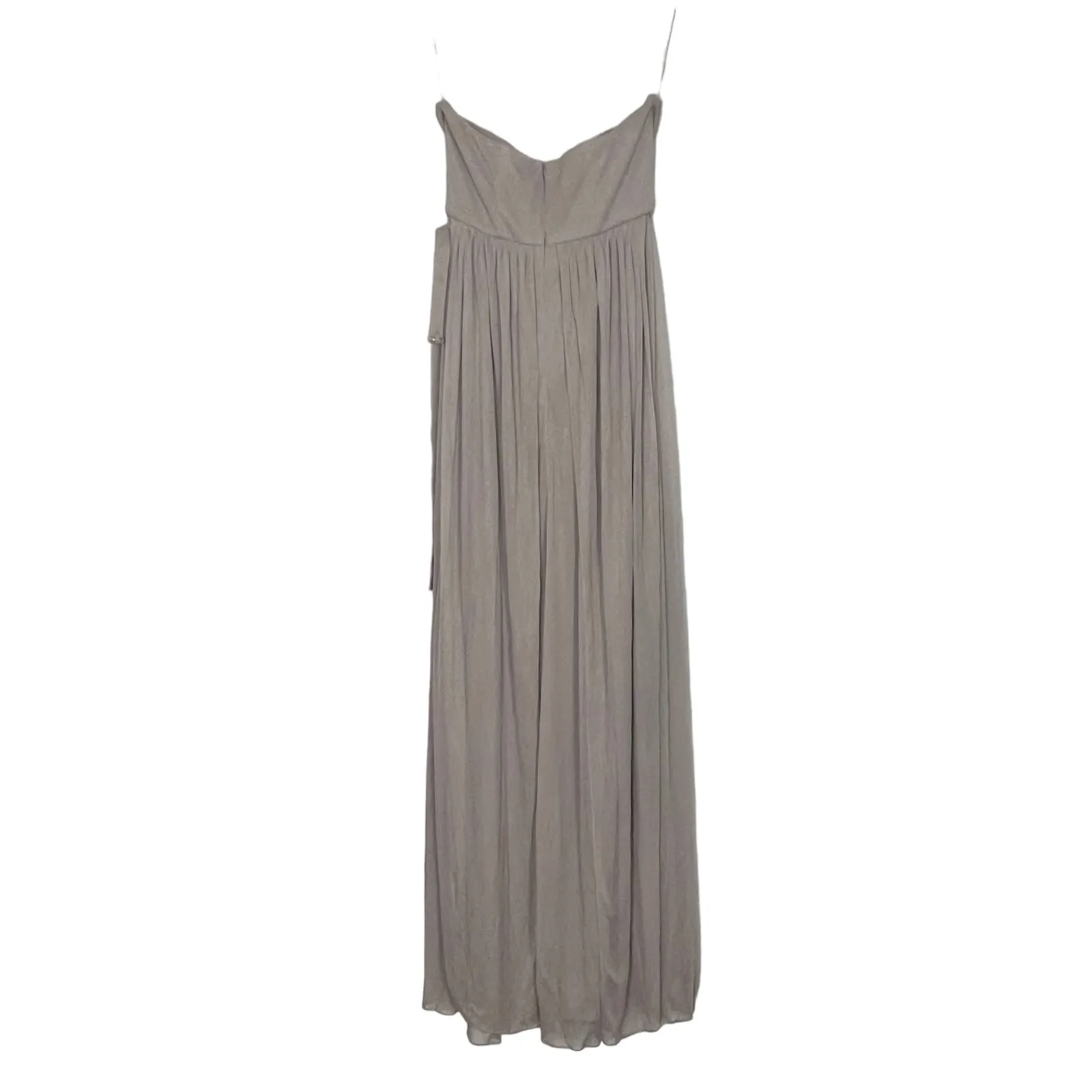 David's Bridal One Shoulder Strap Beige Maxi Dress Size 4 - Image 9