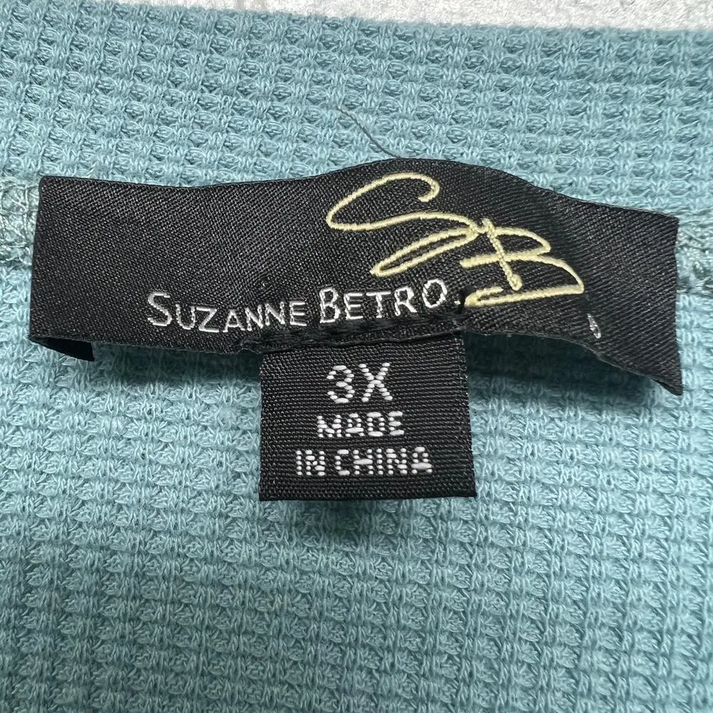 Suzzane Betro Womens Sweater 3X Waffle Knit Casual Lounge Relaxed Comfort - Image 2