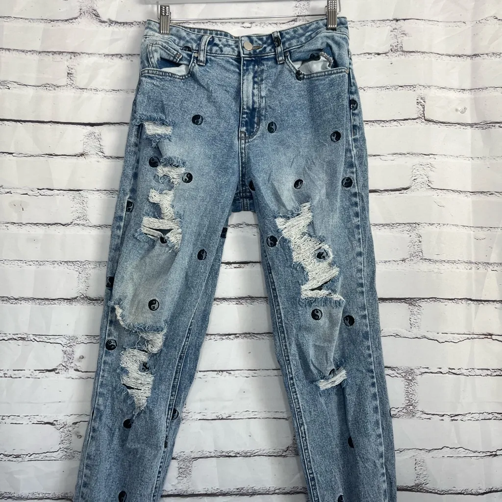 Tinseltown Skinny Jeans High Rise Distressed Light Wash Women’s 7 Yin-Yang Y2K - Image 6