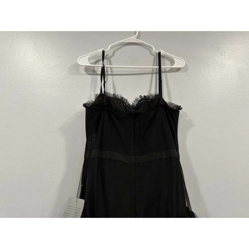 Betsy & Adam Black Ruffle Tulle Gown 10 NWOT - Image 5