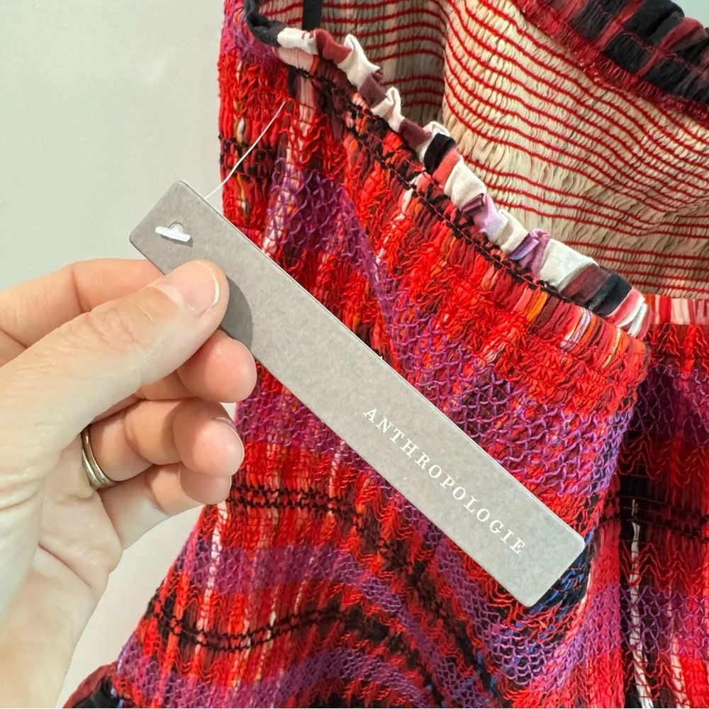 NWT Anthropologie Plenty by Tracy Reese Strapless Tiered Smocked Mini Dress XL - Image 7