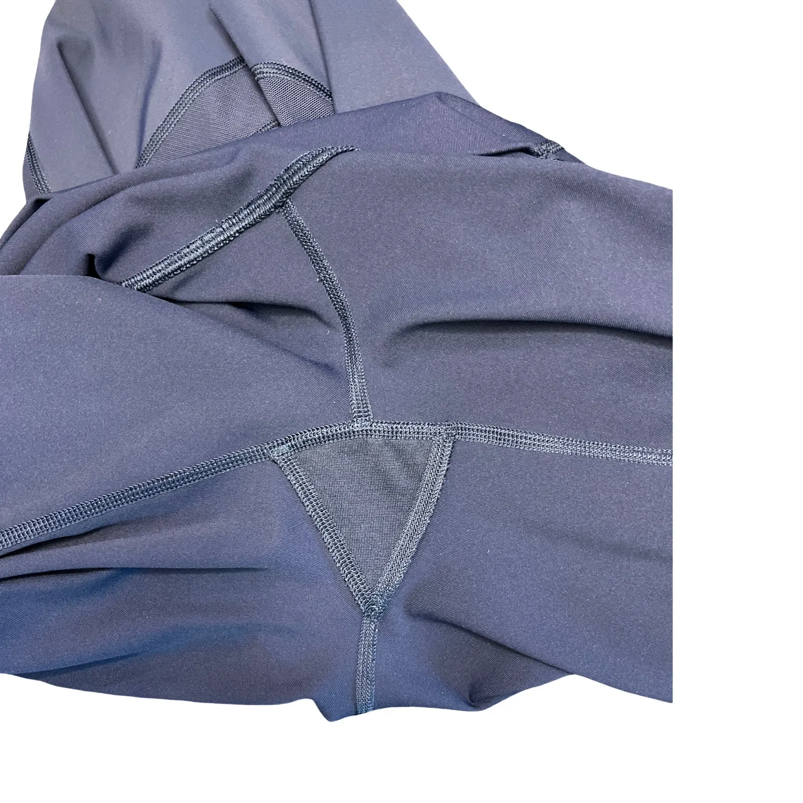 Lululemon Navy High Rise Crop Leggings Mesh Panel Athletic Yoga Size Measured - Image 9