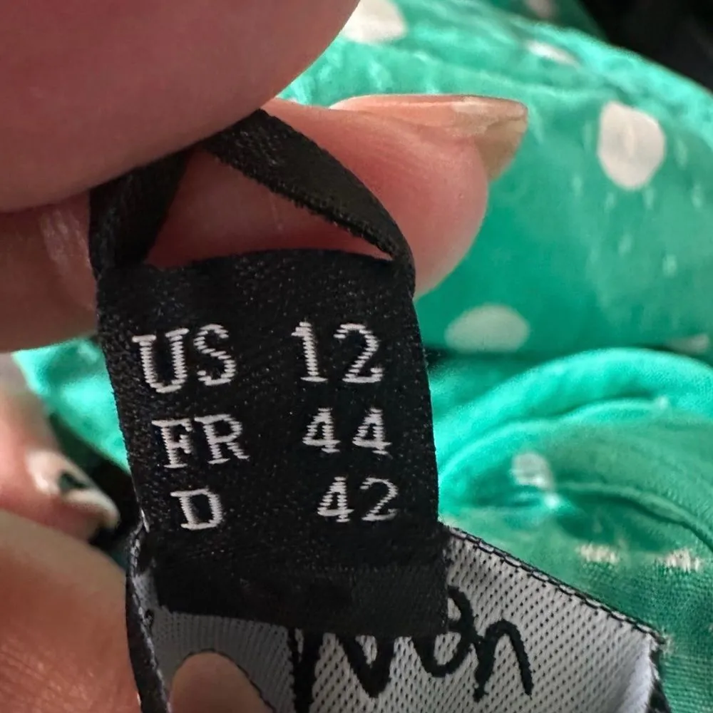 Pour Moi NWT Polka Dot Frill Flounced Ruffle Trim Textured Wrap Beach Dress 12 - Image 9