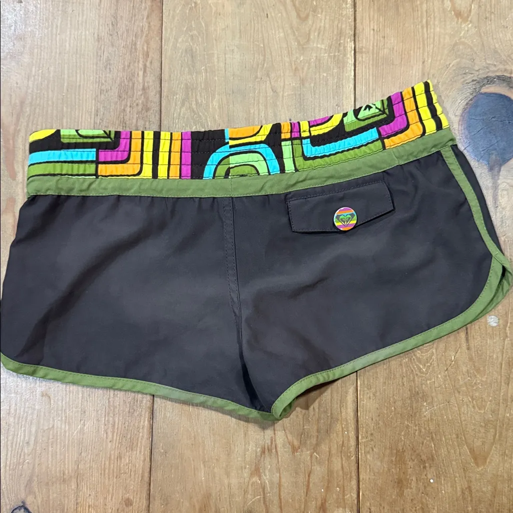 Woman’s Roxy Brown and Print Swim Shorts Size 3 - Image 3