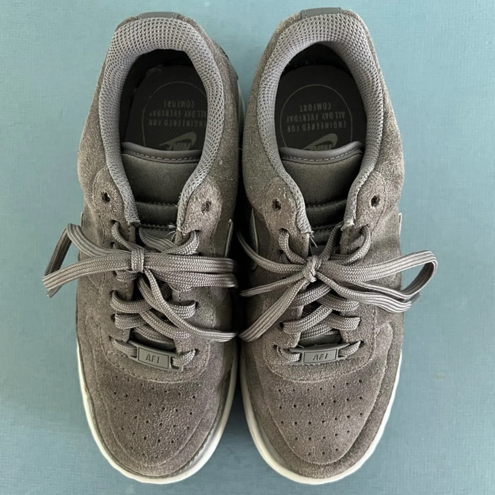 Nike Air Force 1 Jester XX Low Gunsmoke Metallic Pewter Vast Grey Suede Sneakers - Image 7