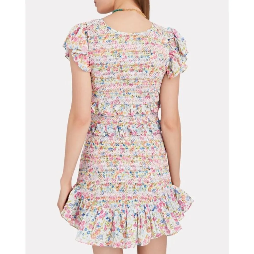 LoveShackFancy Sonora Smocked Floral Mini Dress Size Small - Image 2