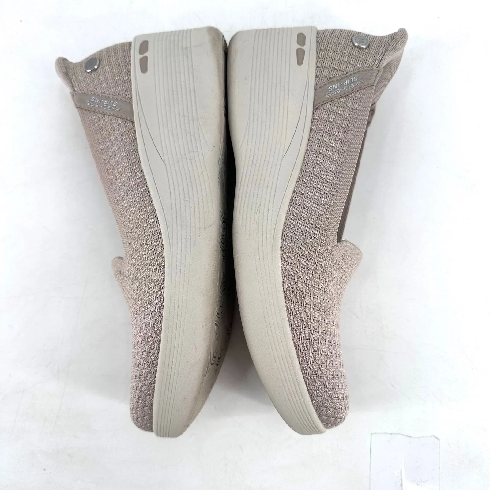 Skechers Martha Stewart Slip On Wedges Women's Taupe Knit Wedge Sneakers Size 9 - Image 3