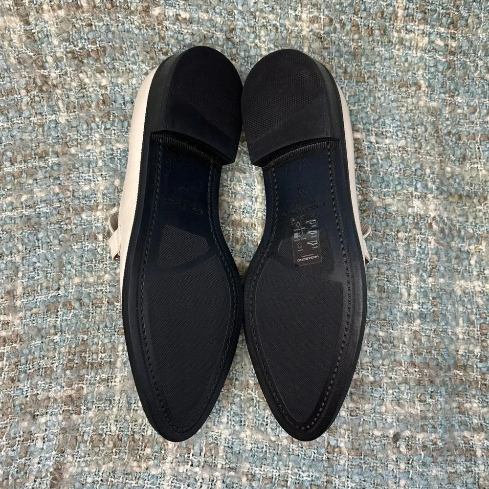 Vagabond Shoemakers Frances Leather Buckled Chain Loafer in Off-White - Image 9