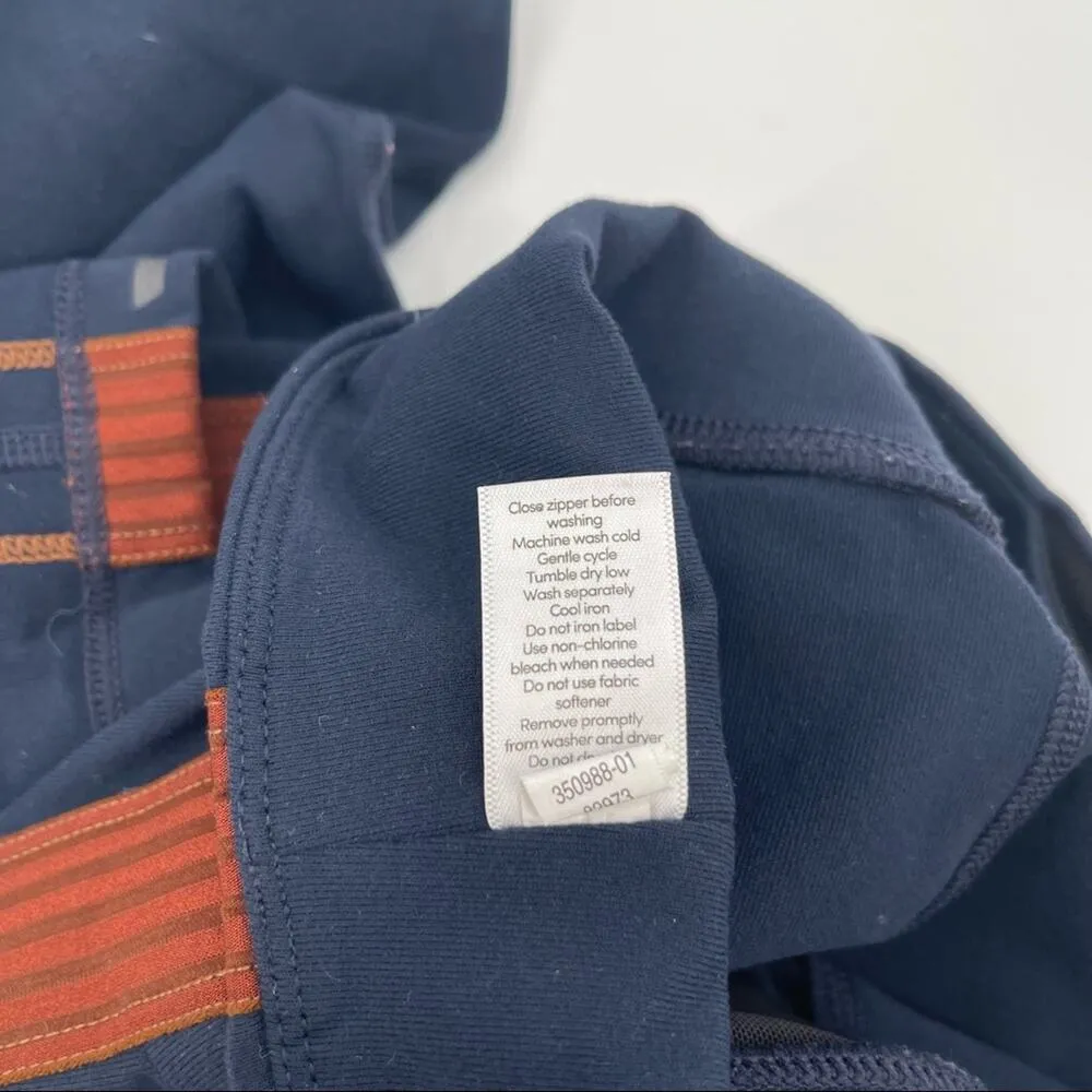 ATHLETA Track Tux Tight Leggings Navy & Bronze Athleisure Athletic Size Small - Image 10