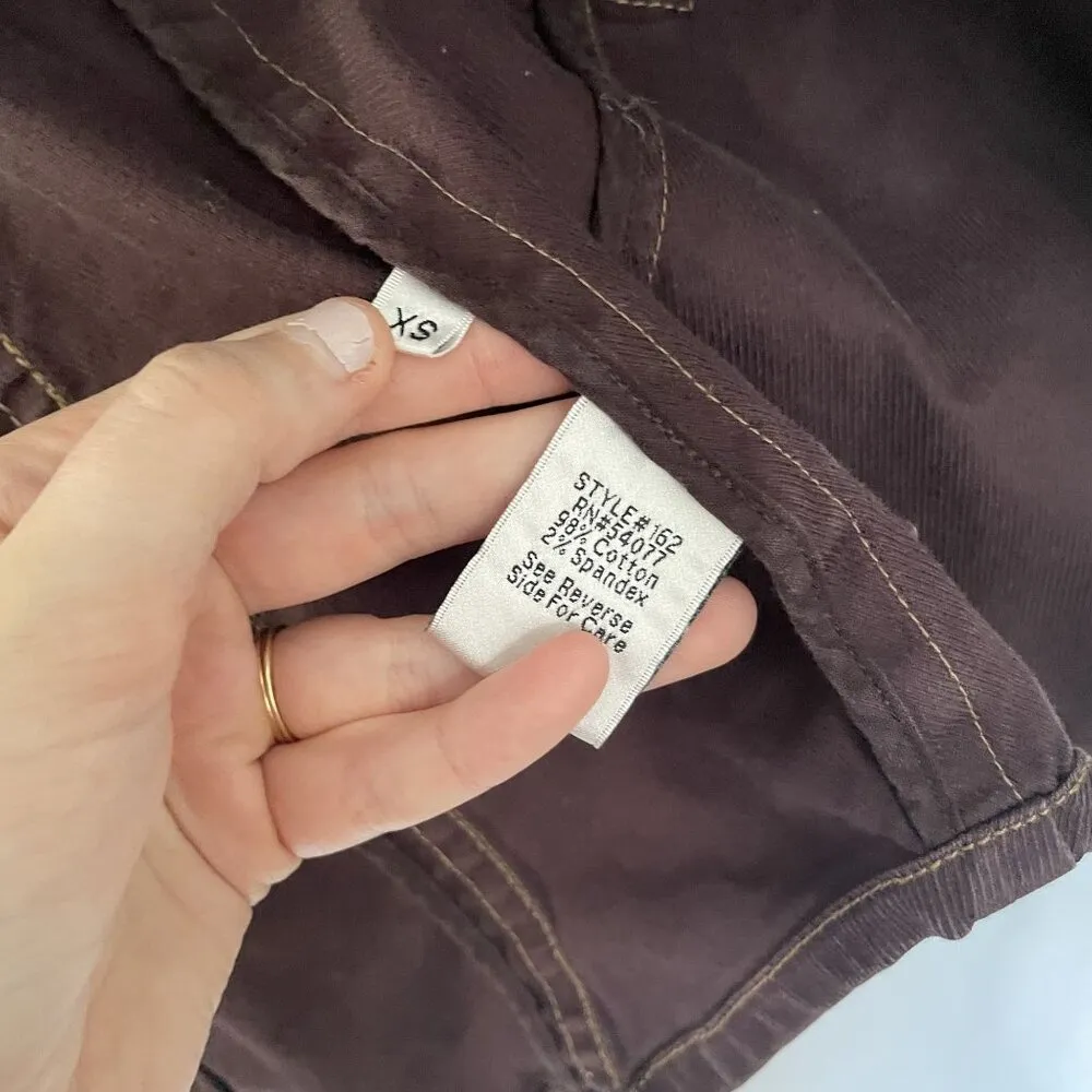 cAbi chocolate brown corduroy denim jacket vintage pockets XS cotton spandex - Image 6