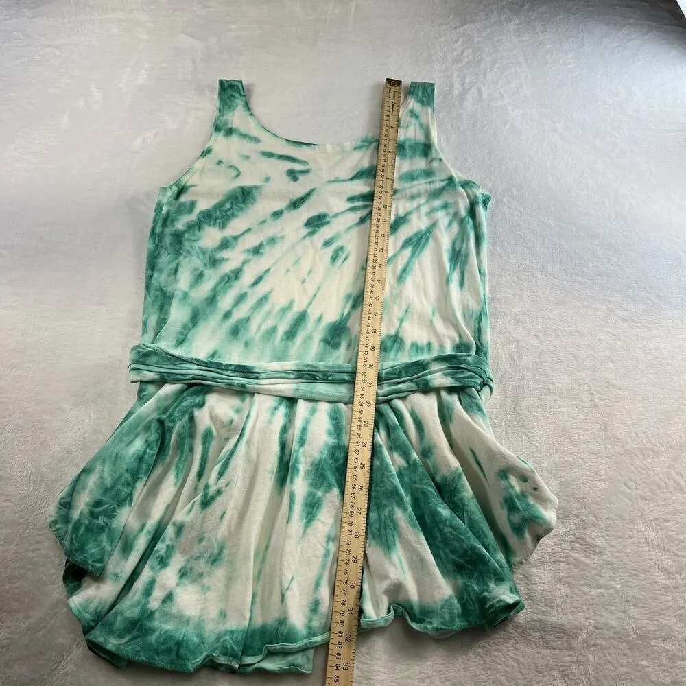 Vtg 90s In Gear L Large Tunic Top Dress Tie Dye USA Whimsy Fairycore Balletcore Green - Image 6