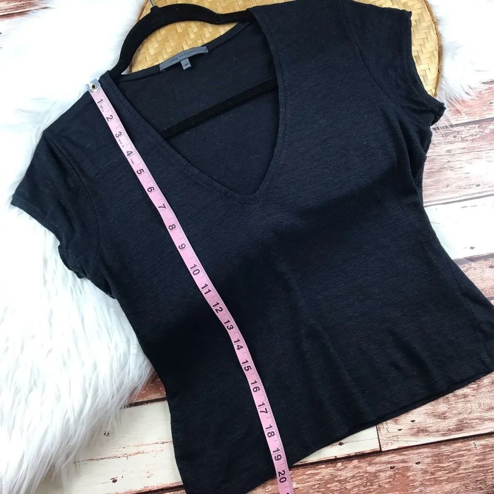 John varvatos‎ black linen v neck tee Size M - Image 3