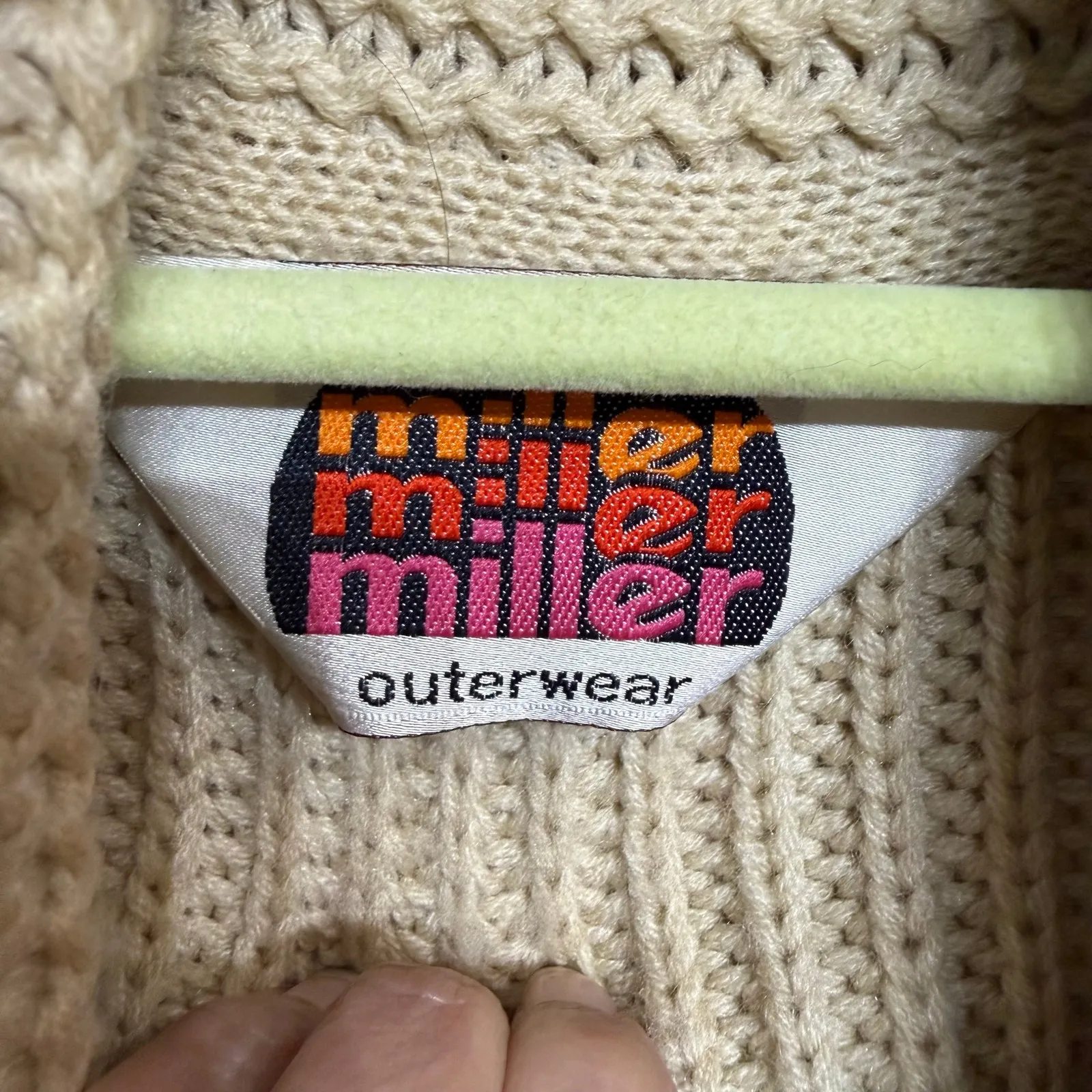 Miller Outerwear Tan Horse Vintage Cardigan Sz M Size M - Image 5