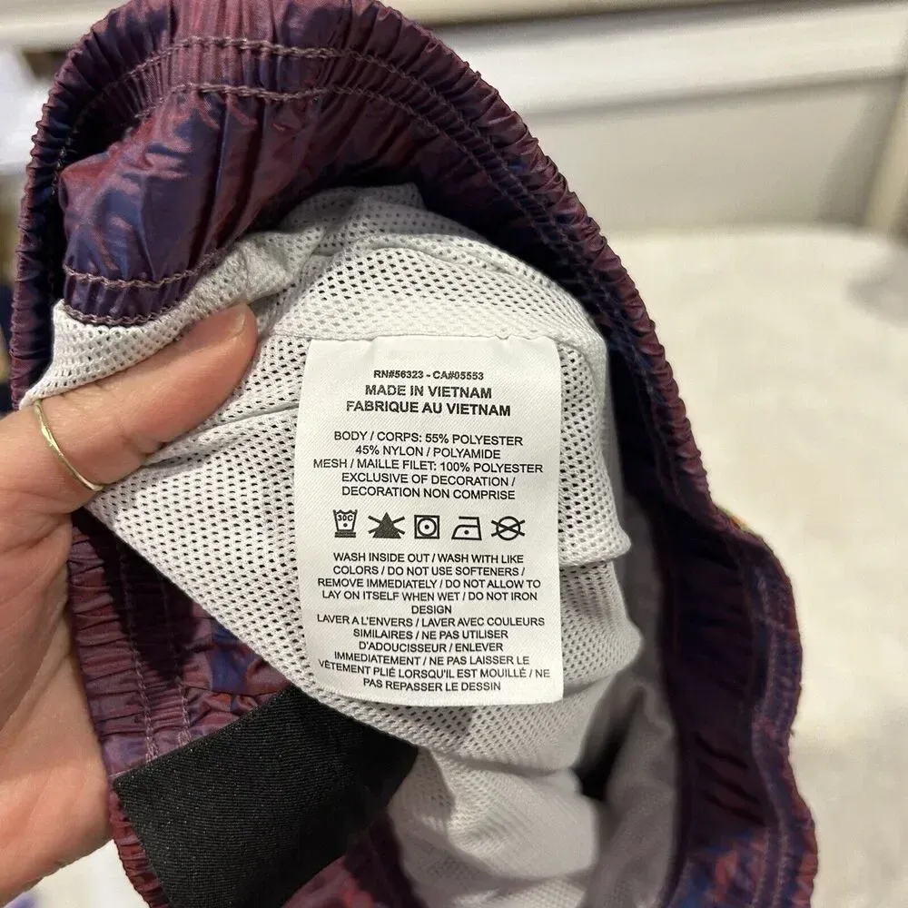 Nike Shorts Womens X Small Purple Lined‎ Iridescent Windbreaker Trunks - Image 6