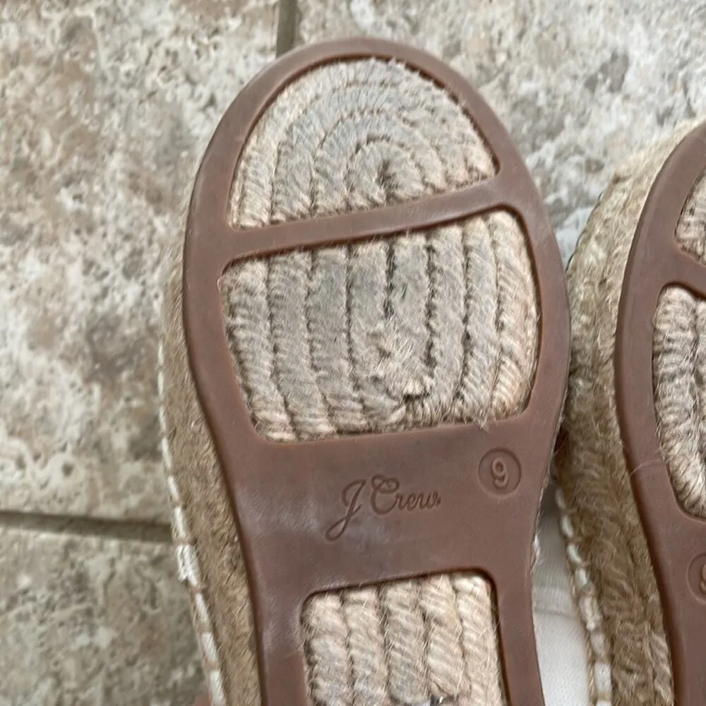 J.CREW Canvas Espadrille Flats with Leather Cap Toe - Image 7