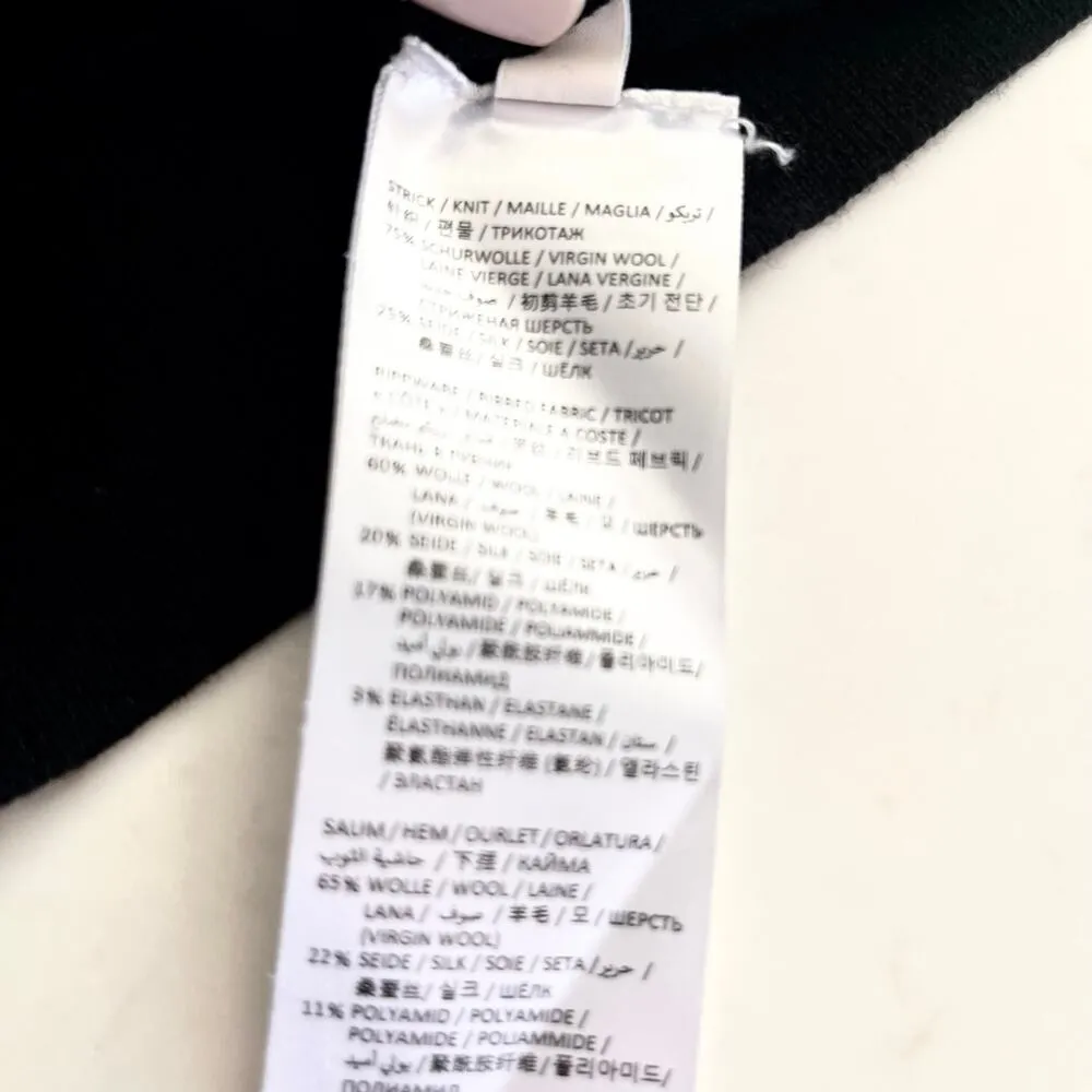 Dorothee Schumacher Black Contrast Flutter Short Sleeve Crewneck Sweater Size 1 - Image 10