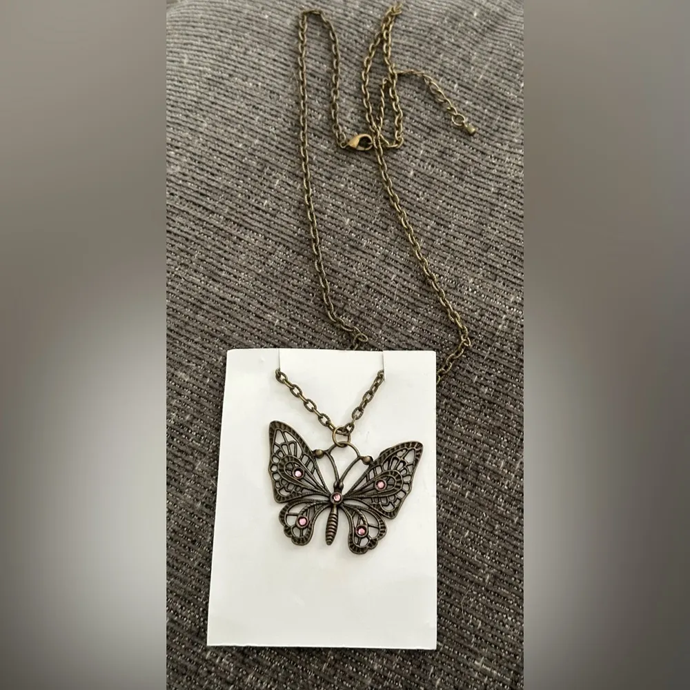 Long Butterfly Necklace NWT - Image 2