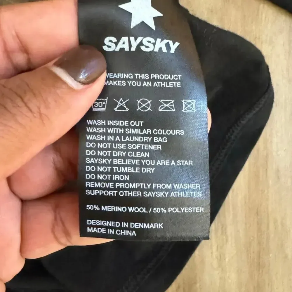 Saysky Womens Merino Wool Baselayer Top Black Long Sleeve SIZE XXS - Image 4