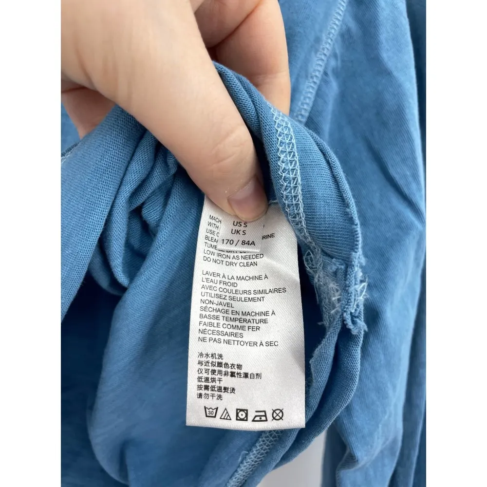 BDG Womens Size Small T-Shirt Long Sleeve Crop Blue Long Sleeve - Image 4