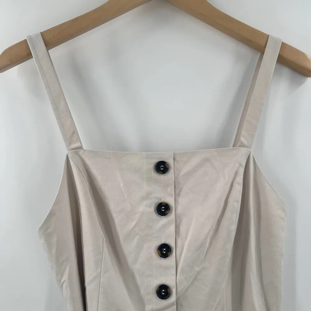 NEW BB DAKOTA Jumpsuit Size Small Khaki Cream Cropped Belted Side Zipper NWOT - Image 5