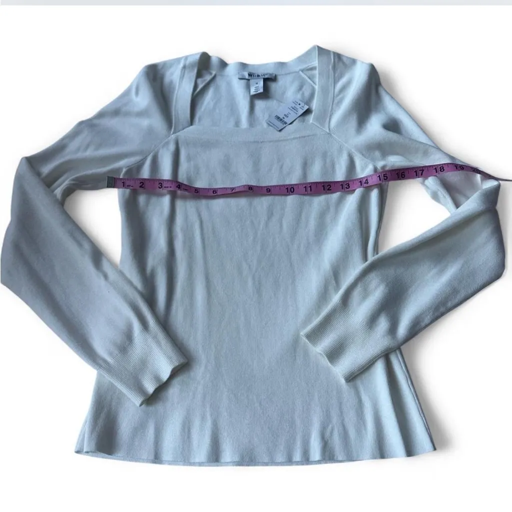 White House Black Market square neck long sleeve sweater - Image 3