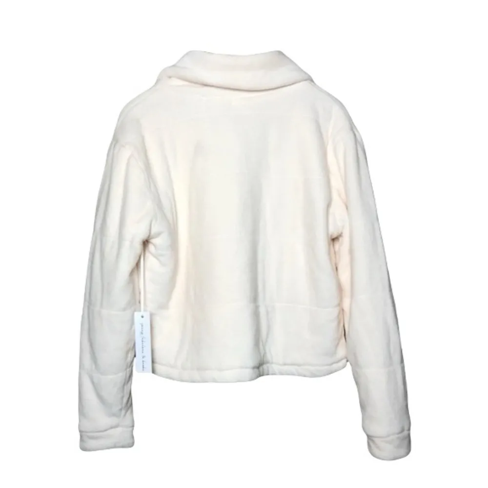 Young Fabulous & Broke Quilted Teddy Puffer Jacket Off White XS NWT - Image 4