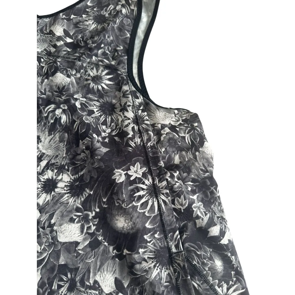 LULULEMON Floral Workout Tank Top Size 8 Black - Image 4