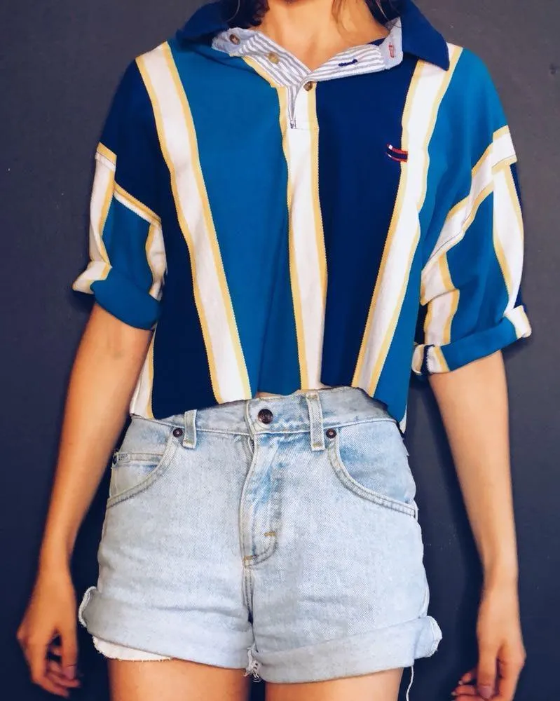 Vintage Crop Top Blue Size XL - Image 2
