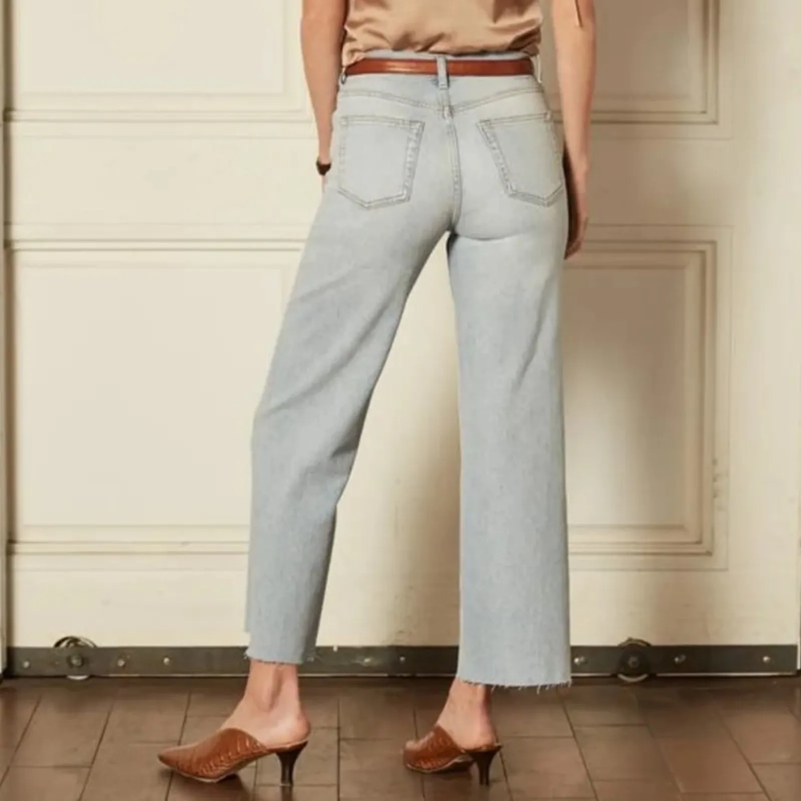 Boyish The Mikey High-Rise Wide Leg Jeans in La Porta Women’s Sz 27 - Image 4