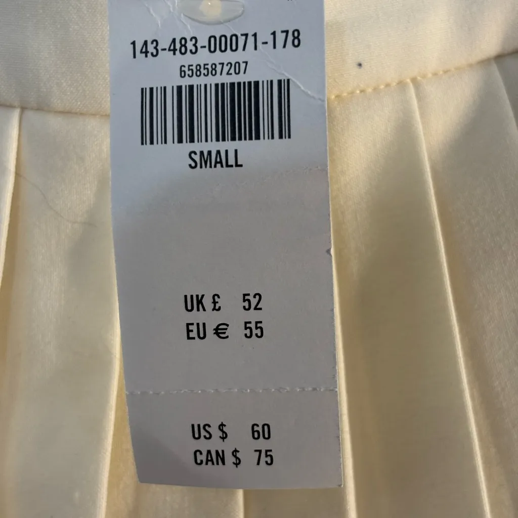 NWT Abercrombie & Fitch Mini Pleated Skort Cream Small. Tennis Coquette Preppy - Image 4