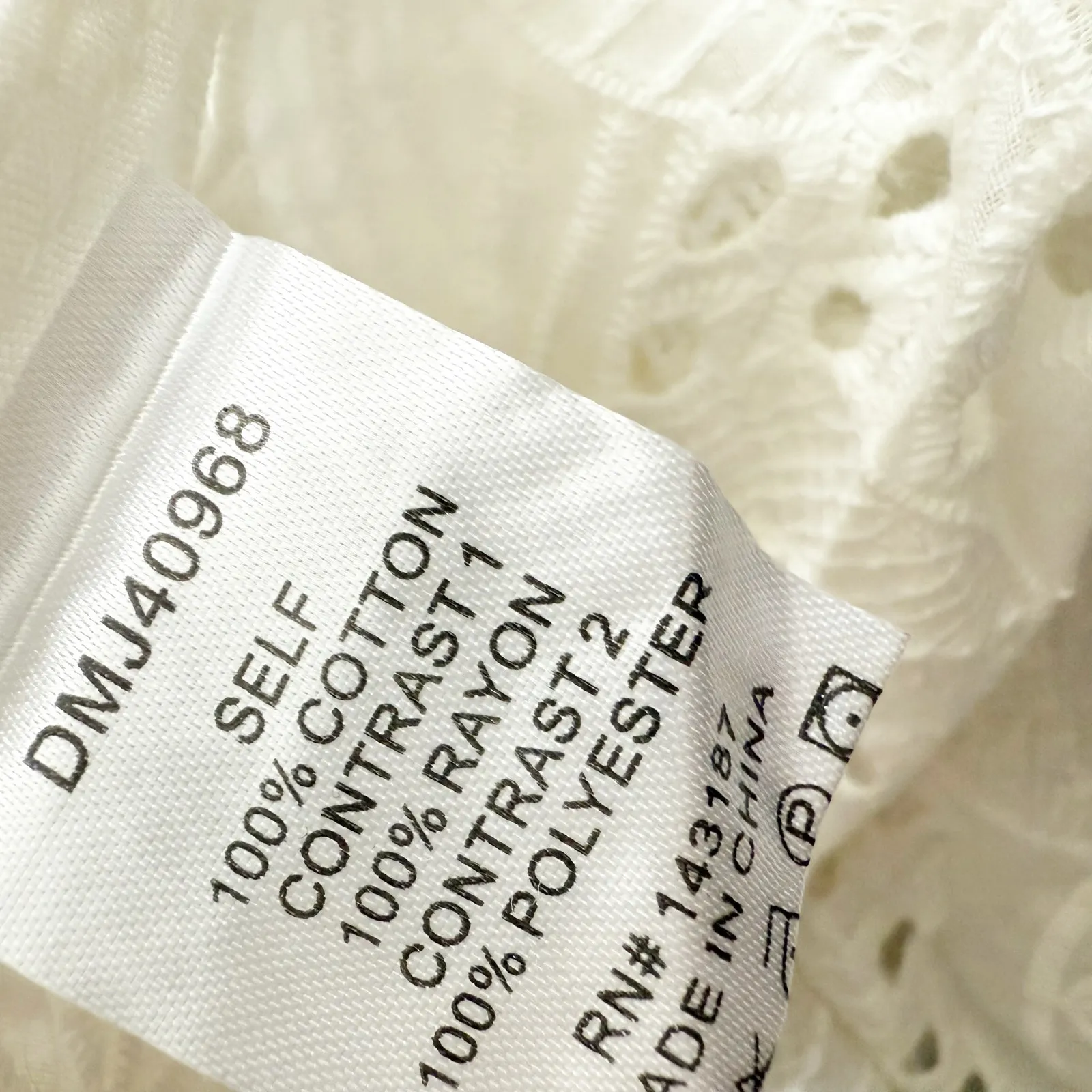 DANCE & MARVEL | Lace Eyelet Cover Up Kimono Wrap Tie White Oversized | Small - Image 7